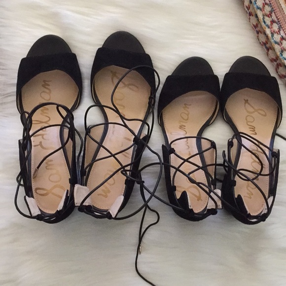 Sam Edelman NWOB Serene Suede Lace Up Block Heels - Picture 6 of 8